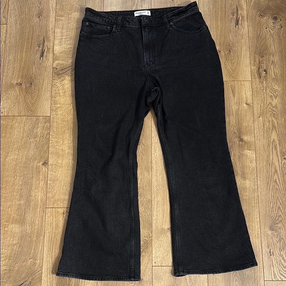 Women's Black Jeans Abercrombie curve love vintage flare high rise